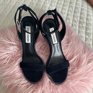 Steve Madden Black Suede Heels Size 7